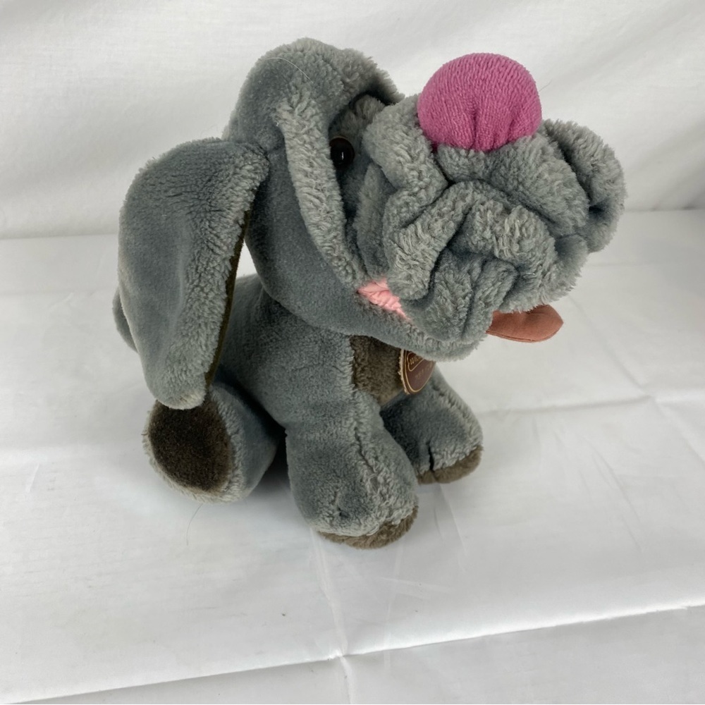 Wrinkles Plush Dog The Heritage Collection 381476 Stuffed Animal VTG Style Gray - Picture 3 of 8